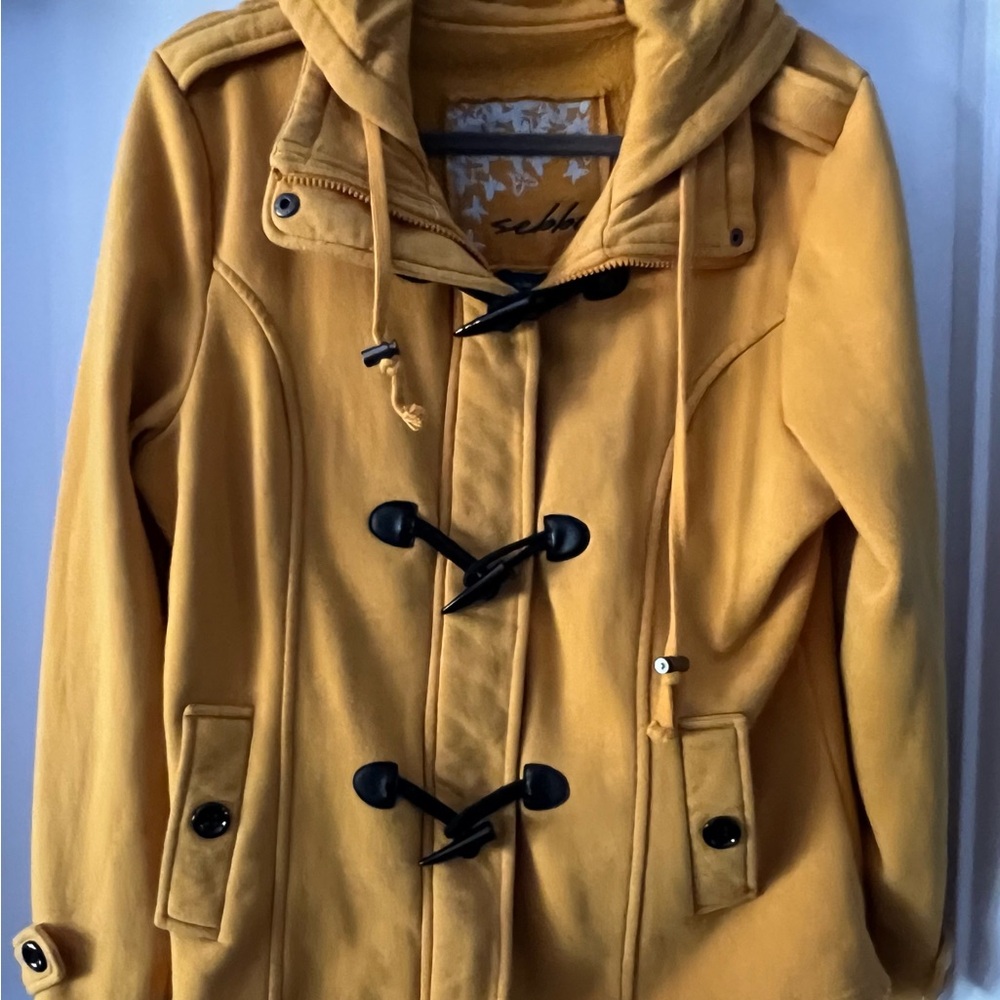 Sebby Mustard Toggle Utility Jacket